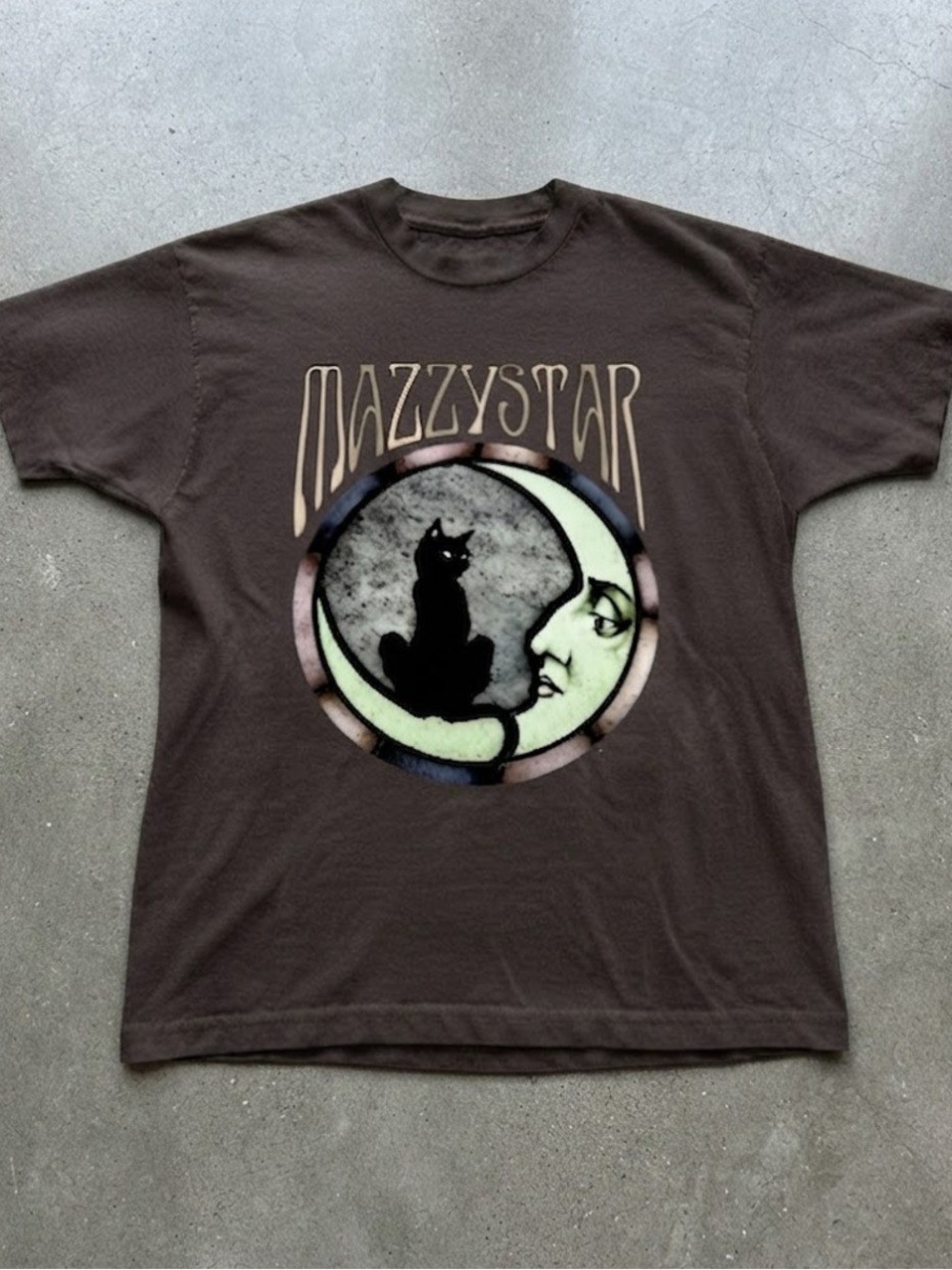 Mazzy Star Graphic Print Dark Brown Band Merch Gildan T-Shirt